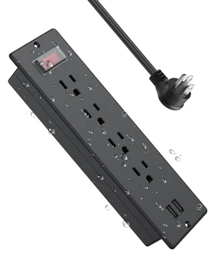 Conference Recessed Power Strip Waterproof,Furniture Recessed Power Strip with 4 Outlets,2 USB,Table Surge Protector,Flush Mount Water Resistant,6ft Cable with Flat Plug Conference Recessed Power Strip Waterproof,Furniture Recessed Power Strip with 4 Outlets,2 USB,Table Surge Protector,Flush Mount Water Resistant,6ft Cable with Flat Plug