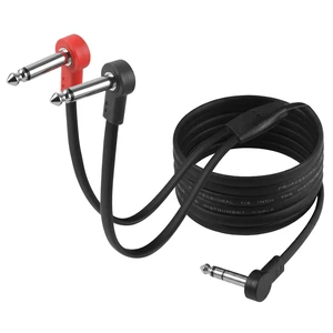 1/4" TRS Stereo to Dual 1/4" TS Y-Splitter Insert Cable - 6 ft 6.35mm Right Angle Male to Male Audio Cord for Amplifiers, Mixers, Studio Equipment 1/4" TRS Stereo to Dual 1/4" TS Y-Splitter Insert Cable - 6 ft 6.35mm Right Angle Male to Male Audio Cord for Amplifiers, Mixers, Studio Equipment