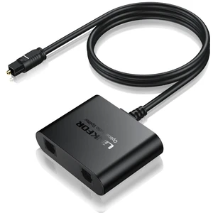 1X2 Toslink Optical Digital Audio Splitter Digital Toslink Fiber Optical Splitter 1 Male Input 2 Female Output for Home Theatre, Xbox, PS5/PS4,Wireless Headphones and Soundbars 1X2 Toslink Optical Digital Audio Splitter Digital Toslink Fiber Optical Splitter 1 Male Input 2 Female Output for Home Theatre, Xbox, PS5/PS4,Wireless Headphones and Soundbars