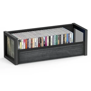 CD Storage Box Case Rack Fits 40 CDs Small Space (Black, 1 PCS) Sturdy metal construction, Black classic wood-grain front, Dual magnets on front flap, Non-slip pad, for Tower and Cabinet CD Storage Box Case Rack Fits 40 CDs Small Space (Black, 1 PCS) Sturdy metal construction, Black classic wood-grain front, Dual magnets on front flap, Non-slip pad, for Tower and Cabinet