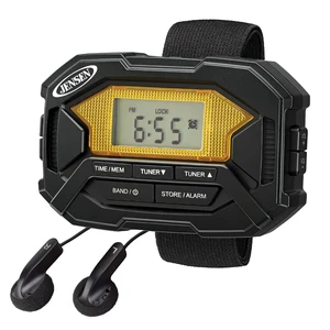 SAB-60 Armband Digital AM/FM Stereo Radio with Clock and Earbuds, Black, SAB-60 SAB-60 Armband Digital AM/FM Stereo Radio with Clock and Earbuds, Black, SAB-60