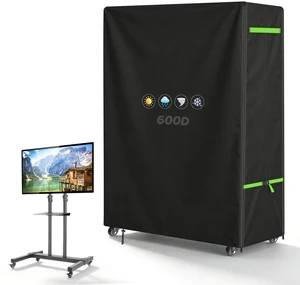 50-55" Outdoor TV Stand Cover, 600D TV Cover Waterproof, 53x15x55'' PVC Coating, Bottom Drawing, Outside TV Protector With Buckles, Rolling TV Stand Cover For Mobile TV Cart On Wheels 50-55" Outdoor TV Stand Cover, 600D TV Cover Waterproof, 53x15x55'' PVC Coating, Bottom Drawing, Outside TV Protector With Buckles, Rolling TV Stand Cover For Mobile TV Cart On Wheels