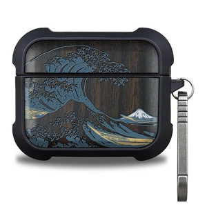 Black Solid Wood for AirPods Pro 3 Case (2025), Great Wave AirPods Pro Case 3rd Generation, Titanium metal Quick Released Keychain, Compatible with Wireless Charging, Hand-Drawn Style Black Solid Wood for AirPods Pro 3 Case (2025), Great Wave AirPods Pro Case 3rd Generation, Titanium metal Quick Released Keychain, Compatible with Wireless Charging, Hand-Drawn Style