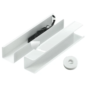 2 Pack No-Screw Cable Management Under Desk, Self-Adhesive Cord Organizer, Wire Management Tray for Office and Home (White) 2 Pack No-Screw Cable Management Under Desk, Self-Adhesive Cord Organizer, Wire Management Tray for Office and Home (White)