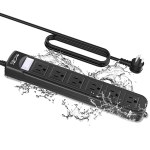 Outdoor Power Strip Weatherproof, Waterproof Surge Protector 6 Outlets, 6 FT Extension Cord, 1875W Overload Protection, Shockproof Outlet, Wall Mountable for Home, Kitchen, Bathroom, Garden, Patio Outdoor Power Strip Weatherproof, Waterproof Surge Protector 6 Outlets, 6 FT Extension Cord, 1875W Overload Protection, Shockproof Outlet, Wall Mountable for Home, Kitchen, Bathroom, Garden, Patio