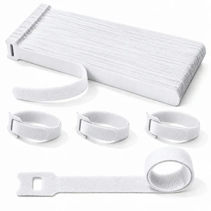 200Pcs Reusable Cable Ties 12 Inch, Adjustable Cord Organizer, Garland Ties Hook and Loop Wire Ties for Electronics, Home Office Desk and PC Cable Management - Durable Microfiber Cloth Straps(White) 200Pcs Reusable Cable Ties 12 Inch, Adjustable Cord Organizer, Garland Ties Hook and Loop Wire Ties for Electronics, Home Office Desk and PC Cable Management - Durable Microfiber Cloth Straps(White)