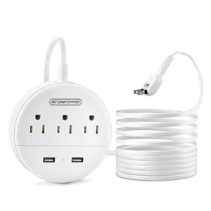 2 Prong Power Strip, 9.8ft Extension Cord with Polarized Plug, 3 Prong to 2 Prong Outlet Adapter, 3 Outlets 2 USB Charging Ports, Wall Mountable, Ideal for Old House Non-Grounded Outlets 2 Prong Power Strip, 9.8ft Extension Cord with Polarized Plug, 3 Prong to 2 Prong Outlet Adapter, 3 Outlets 2 USB Charging Ports, Wall Mountable, Ideal for Old House Non-Grounded Outlets