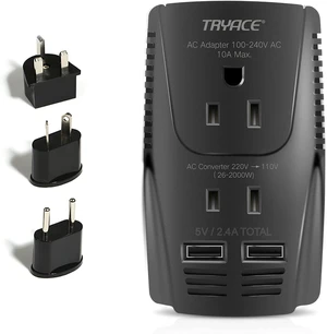 Upgraded 2000W Voltage Converter US to Europe for Hair Dryer Straightener -220V to 110V Converter for European Travel, 2300W Power Converter Adapter Combo with Dual USB for Tablet Camera Cell Phone Upgraded 2000W Voltage Converter US to Europe for Hair Dryer Straightener -220V to 110V Converter for European Travel, 2300W Power Converter Adapter Combo with Dual USB for Tablet Camera Cell Phone
