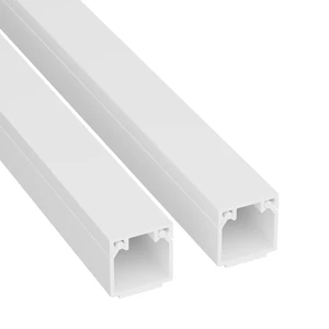 6.56ft Cable Raceway, Self Adhesive Cord Cover, Hide Surface Wires, Paintable - 2X 0.63in (W) x 0.63in (H) x 39in Lengths - White 6.56ft Cable Raceway, Self Adhesive Cord Cover, Hide Surface Wires, Paintable - 2X 0.63in (W) x 0.63in (H) x 39in Lengths - White