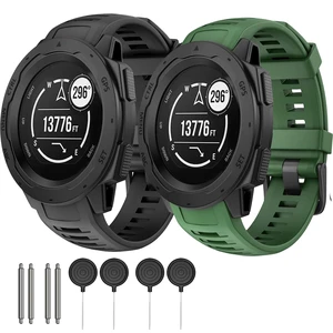 2 Pack Waterproof Bands Compatible with Garmin Instinct/Instinct 2 Bands 22mm Soft Silicone Replacement Wristbands for Garmin Instinct Esports/Solar/Tactical 2 Pack Waterproof Bands Compatible with Garmin Instinct/Instinct 2 Bands 22mm Soft Silicone Replacement Wristbands for Garmin Instinct Esports/Solar/Tactical
