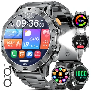 Military Smart Watch for Men, 1000 mAh 60 Days Large Battery, 1.85 HD Smartwatch with LED Flashlight/IP68/100+ Sport Modes Fitness Tracker, Smart Watches for Android iOS, 3 Straps, Dark Grey Military Smart Watch for Men, 1000 mAh 60 Days Large Battery, 1.85 HD Smartwatch with LED Flashlight/IP68/100+ Sport Modes Fitness Tracker, Smart Watches for Android iOS, 3 Straps, Dark Grey