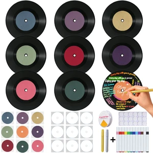 Double-Sided 7 Inch Personalized Vinyl Records Decor, 9 PCS Records for Wall Aesthetic Kit with 18 White/Retro Labels, 14 Pens, Blank Vinyl Records Art Set for Wedding Birthday Party Decor Double-Sided 7 Inch Personalized Vinyl Records Decor, 9 PCS Records for Wall Aesthetic Kit with 18 White/Retro Labels, 14 Pens, Blank Vinyl Records Art Set for Wedding Birthday Party Decor