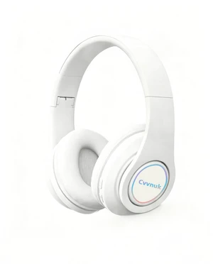 Premium Wireless Headphones Feature a Light-Emitting Function and can be Worn Above the Ears. They Offer a Playback time of 24 Hours and high-Resolution Audio (White) Premium Wireless Headphones Feature a Light-Emitting Function and can be Worn Above the Ears. They Offer a Playback time of 24 Hours and high-Resolution Audio (White)