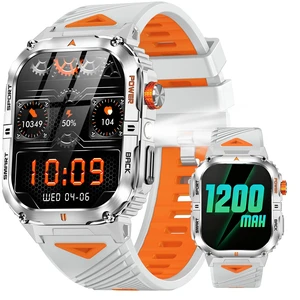 Military Smart Watch for Men, 2.01" Smartwatch with 1200mAh Battery, Flashlight, Answer/Make Calls, Heart Rate/Sleep Monitor 100+ Sport Modes Fitness Tracker for Android/iPhone (Silver) Military Smart Watch for Men, 2.01" Smartwatch with 1200mAh Battery, Flashlight, Answer/Make Calls, Heart Rate/Sleep Monitor 100+ Sport Modes Fitness Tracker for Android/iPhone (Silver)