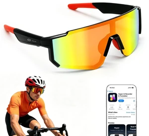 Smart Sports Sunglasses for Men/Women, Bluetooth Glasses for Cycling Running Driving, UV400 Polarized Lenses, Bluetooth 5.4, 6-8H Playtime, Outdoor UV Protection and Voice Control (Orange) Smart Sports Sunglasses for Men/Women, Bluetooth Glasses for Cycling Running Driving, UV400 Polarized Lenses, Bluetooth 5.4, 6-8H Playtime, Outdoor UV Protection and Voice Control (Orange)
