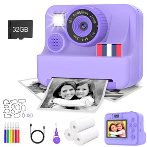 Instant Print Camera for Kids - Christmas Birthday Girls Gifts for Age 3 4 5 6 7 8 9 10 Year Old, 2.4 Inch Screen Kids Instant Camera, Toddler Camera Toys for Age 3-12 with 32 GB SD Card Instant Print Camera for Kids - Christmas Birthday Girls Gifts for Age 3 4 5 6 7 8 9 10 Year Old, 2.4 Inch Screen Kids Instant Camera, Toddler Camera Toys for Age 3-12 with 32 GB SD Card