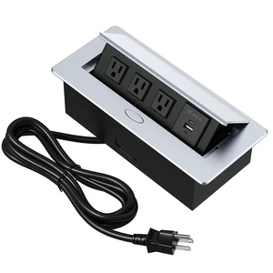 Connection Box Desktop Pop Up Outlet with 3 * 15A Receptacle2.1A 1 USB-A Ports &1 USB-C PortCorrosive Resistant Hardware,Silver Connection Box Desktop Pop Up Outlet with 3 * 15A Receptacle2.1A 1 USB-A Ports &1 USB-C PortCorrosive Resistant Hardware,Silver