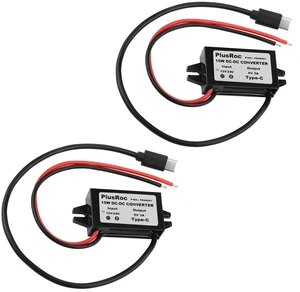2-Pack Waterproof DC 12V/24V to 5V 3A Buck Converter, USB-C Output Stable 5V/3A Output, Waterproof Sealed Enclosure, Built-in Multi-Protection, For Raspberry Pi 4, Automotive & DIY Projects 2-Pack Waterproof DC 12V/24V to 5V 3A Buck Converter, USB-C Output Stable 5V/3A Output, Waterproof Sealed Enclosure, Built-in Multi-Protection, For Raspberry Pi 4, Automotive & DIY Projects