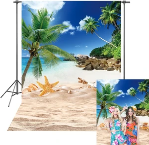 Summer Beach Ocean Backdrop Summer Outdoor Blue Sky Palm Tree Photography Background Beach Wedding Birthday Party Decoration 6x8FT Summer Beach Ocean Backdrop Summer Outdoor Blue Sky Palm Tree Photography Background Beach Wedding Birthday Party Decoration 6x8FT