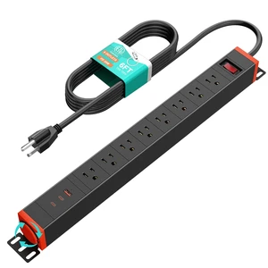 8 Outlet Metal Power Strip with USB-C 20W, Rack Mount USB Power with 360° Rotating Brackets, Wall Mount Power Strip for Home Office Garage Workshop 8 Outlet Metal Power Strip with USB-C 20W, Rack Mount USB Power with 360° Rotating Brackets, Wall Mount Power Strip for Home Office Garage Workshop