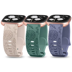 3 Packs Floral Engraved Band Compatible with Fitbit Versa 2 Band/Versa Lite/Versa Band Women, Cute Soft Silicone Dandelion Flower Pattern Sport Designer Fancy Summer Strap for Versa 2 3 Packs Floral Engraved Band Compatible with Fitbit Versa 2 Band/Versa Lite/Versa Band Women, Cute Soft Silicone Dandelion Flower Pattern Sport Designer Fancy Summer Strap for Versa 2