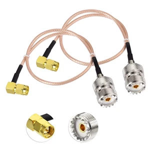 SO239 to SMA Cable 12inch UHF Female SO-239 to SMA Male Cable Jumper Right Angle for CB Radio/Handheld Radio Antenna/Walkie Talkie etc 2-Pack SO239 to SMA Cable 12inch UHF Female SO-239 to SMA Male Cable Jumper Right Angle for CB Radio/Handheld Radio Antenna/Walkie Talkie etc 2-Pack