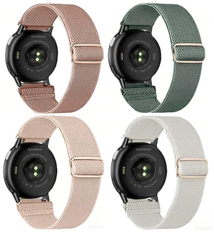 18mm Stretchy Nylon Watch Bands for Garmin Venu 3S/Venu 4 41mm/Venu 2S/Vivoactive 4S/Vivomove 3S, Forerunner 265S 42mm/255S 41mm, 4 Pack Soft Braided Elastic Quick Release Sport Strap for Women 18mm Stretchy Nylon Watch Bands for Garmin Venu 3S/Venu 4 41mm/Venu 2S/Vivoactive 4S/Vivomove 3S, Forerunner 265S 42mm/255S 41mm, 4 Pack Soft Braided Elastic Quick Release Sport Strap for Women