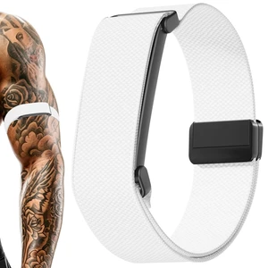 Magnetic Bicep Band for Google Fitbit Air,Nylon Arm Strap (White) Elastic Sport Armband Ankle Nylon Bicep Bands with Magnet Clasp for Women Men,Breathable Replacement Strap for Gym Running Magnetic Bicep Band for Google Fitbit Air,Nylon Arm Strap (White) Elastic Sport Armband Ankle Nylon Bicep Bands with Magnet Clasp for Women Men,Breathable Replacement Strap for Gym Running