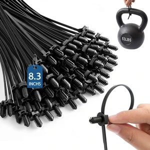 200 Pcs Fir Tree Push Mount Cable Zip Ties Clips, 8.3"x0.2" 8 Inch Heavy Duty Wire Tie, 2 in 1 Self Locking, UV Resistant, Assortment Nylon, Black Cable Tie, for Indoor Outdoor 200 Pcs Fir Tree Push Mount Cable Zip Ties Clips, 8.3"x0.2" 8 Inch Heavy Duty Wire Tie, 2 in 1 Self Locking, UV Resistant, Assortment Nylon, Black Cable Tie, for Indoor Outdoor