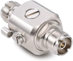 RF UHF Lightning Arrestor PL-259 Lightning Surge Protector UHF Female to Female Coaxial Connector for CB Ham Two-Way Radio Base Antennas RF UHF Lightning Arrestor PL-259 Lightning Surge Protector UHF Female to Female Coaxial Connector for CB Ham Two-Way Radio Base Antennas