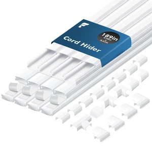 TV Cord Hider, 189in Cord Cover Wall Mounted, W0.98 x H0.51 in Large Cable Hider, Paintable Wire Covers for 2-3 Cords, White Cable Raceway, Wire Hiders for TV on Wall (15.75inx12-Pack) TV Cord Hider, 189in Cord Cover Wall Mounted, W0.98 x H0.51 in Large Cable Hider, Paintable Wire Covers for 2-3 Cords, White Cable Raceway, Wire Hiders for TV on Wall (15.75inx12-Pack)
