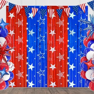 Veterans Day Backdrop Decorations Red Blue Foil Fringe Curtains, 4 Pack 3.28 x 6.56 Ft USA Theme Veterans Day Tinsel Streamers Backdrop Banner for Veterans Day Patriotic Party Decorations Supplies Veterans Day Backdrop Decorations Red Blue Foil Fringe Curtains, 4 Pack 3.28 x 6.56 Ft USA Theme Veterans Day Tinsel Streamers Backdrop Banner for Veterans Day Patriotic Party Decorations Supplies