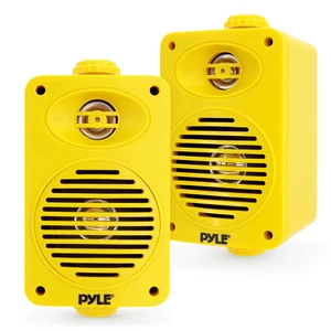 3.5" 2-Way Waterproof Bluetooth Indoor/Outdoor Speaker ½ High Compliance Polymer Tweeter, Compact Marine Deck/Poolside Sound System (Yellow) 3.5" 2-Way Waterproof Bluetooth Indoor/Outdoor Speaker ½ High Compliance Polymer Tweeter, Compact Marine Deck/Poolside Sound System (Yellow)