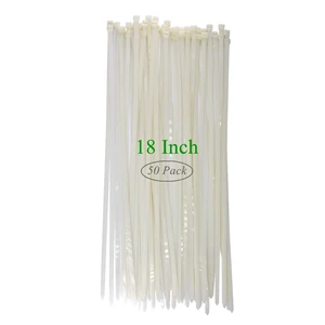 18 Inch Clear Zip Ties Heavy Duty 120 Lbs 50 Pack Outdoor Use 18" long zip tie white, 120 lbs strong weather-resistant. Large plastic cable tie cord organizer wire wrap for deck, fencing 18 Inch Clear Zip Ties Heavy Duty 120 Lbs 50 Pack Outdoor Use 18" long zip tie white, 120 lbs strong weather-resistant. Large plastic cable tie cord organizer wire wrap for deck, fencing