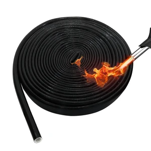 Silicone Wire Heat Shield Sleeve for Automotive, 9/16" I.D. x10FT, Black Fireproof silicone fiberglass, high temperature wire heat shield sleeve for automotive electroheat component and hose Silicone Wire Heat Shield Sleeve for Automotive, 9/16" I.D. x10FT, Black Fireproof silicone fiberglass, high temperature wire heat shield sleeve for automotive electroheat component and hose