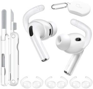 4 Pairs for AirPods Pro 3 Ear Hooks, Anti-Slip Ear Tips (Transparent) Silicone, Soft, Skin-friendly, Comfortable to Wear, Fits All Ear Shapes, with Cleaning Pen/Carabiner/Storage Pouch 4 Pairs for AirPods Pro 3 Ear Hooks, Anti-Slip Ear Tips (Transparent) Silicone, Soft, Skin-friendly, Comfortable to Wear, Fits All Ear Shapes, with Cleaning Pen/Carabiner/Storage Pouch