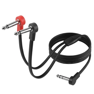 1/4" TRS Stereo to Dual 1/4" TS Y-Splitter Insert Cable - 3 ft 6.35mm Right Angle Male to Male Audio Cord for Amplifiers, Mixers, Studio Equipment 1/4" TRS Stereo to Dual 1/4" TS Y-Splitter Insert Cable - 3 ft 6.35mm Right Angle Male to Male Audio Cord for Amplifiers, Mixers, Studio Equipment