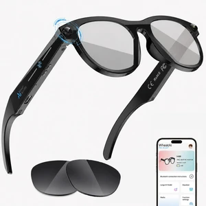 AI Smart Glasses with Camera, 2K Video, Translation 2K POV recording, real-time translation, voice assistant, object recognition, open-ear calls, black & clear lenses AI Smart Glasses with Camera, 2K Video, Translation 2K POV recording, real-time translation, voice assistant, object recognition, open-ear calls, black & clear lenses