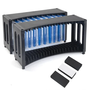 DVD Storage Rack, 2 Pack Stackable ABS Organizer Upgrade ABS Material, Holds 40 Slim DVD Jewel Cases, For Home, Office, Movie Music Room DVD Storage Rack, 2 Pack Stackable ABS Organizer Upgrade ABS Material, Holds 40 Slim DVD Jewel Cases, For Home, Office, Movie Music Room