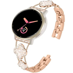 Compatible for Garmin Vivoactive 6/5/3/3 Music Bands, Women 20mm Four Leaf Clover Rhinestone Bling Wristband Chain Strap for Venu Sq 2/Venu 2 Plus/Approach S50/Forerunner 158/165/245/570 42mm Compatible for Garmin Vivoactive 6/5/3/3 Music Bands, Women 20mm Four Leaf Clover Rhinestone Bling Wristband Chain Strap for Venu Sq 2/Venu 2 Plus/Approach S50/Forerunner 158/165/245/570 42mm