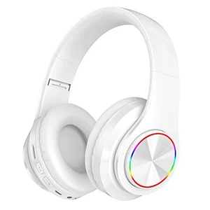 Wireless Bluetooth Headphones,Colorful LED Lights Comfort Over Ear Foldable Headset with Built-in Microphone,FM,SD Card Slot,Wired for School/Tablet Computer/PC/TV/Cellphones/Travel Wireless Bluetooth Headphones,Colorful LED Lights Comfort Over Ear Foldable Headset with Built-in Microphone,FM,SD Card Slot,Wired for School/Tablet Computer/PC/TV/Cellphones/Travel