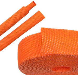 Heat Shrink Braided Sleeving, 10ft 2:1 Shrinkable Fabric Heat Shrink Tubing, Wear-Resistant Car Cable Wires Hoses Protection, Ideal Fit Irregular Shape Hose (Orange, 5/8") Heat Shrink Braided Sleeving, 10ft 2:1 Shrinkable Fabric Heat Shrink Tubing, Wear-Resistant Car Cable Wires Hoses Protection, Ideal Fit Irregular Shape Hose (Orange, 5/8")