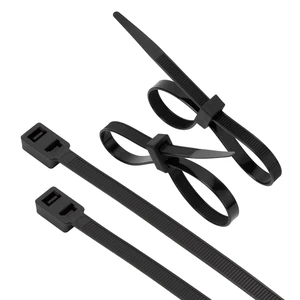 100 PCS 12 inch Double Lock Black Zip ties Heavy duty, Double Head Design, 120lb Tensile Strength, UV Resistant Cable Ties for indoor and outdoor use 100 PCS 12 inch Double Lock Black Zip ties Heavy duty, Double Head Design, 120lb Tensile Strength, UV Resistant Cable Ties for indoor and outdoor use