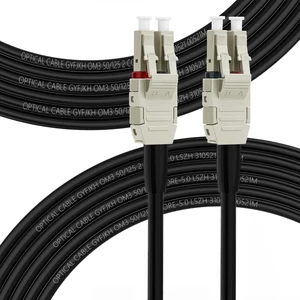 OM3 LC to LC Outdoor Armored Fiber Patch Cable Multimode 20M 66ft, OD-5mm, Duplex 50/125m, 10Gb/40Gb, Uniboot, Direct Burial, LSZH, For Data Center Long-Distance Use OM3 LC to LC Outdoor Armored Fiber Patch Cable Multimode 20M 66ft, OD-5mm, Duplex 50/125m, 10Gb/40Gb, Uniboot, Direct Burial, LSZH, For Data Center Long-Distance Use