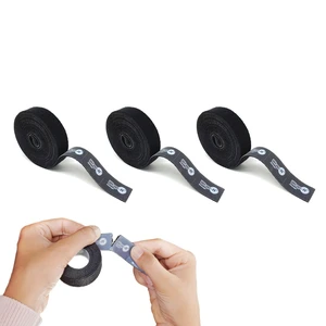 Self-Gripping Perforated Roll Cable Ties by 3 Pack of 12' x.75" Rolls Black - Cord Organizer for Appliances and Home Office Cables Self-Gripping Perforated Roll Cable Ties by 3 Pack of 12' x.75" Rolls Black - Cord Organizer for Appliances and Home Office Cables