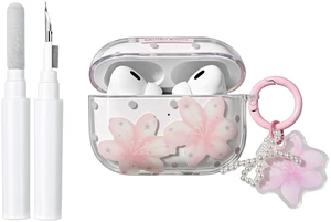 Compatible for AirPods Pro 3 Case Soft TPU with Cleaner Kit Cute Flowers Aesthetic Design Printed Clear Pink Lily Shockproof Keychain Cover for Girls Woman-Clear Lily Compatible for AirPods Pro 3 Case Soft TPU with Cleaner Kit Cute Flowers Aesthetic Design Printed Clear Pink Lily Shockproof Keychain Cover for Girls Woman-Clear Lily