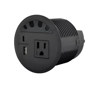 Recessed Power Grommet, with 33W Fast Charging USB-A+C, with 1 AC Power Outlet and 4.5FT Extension Cord Recessed Power Outlet for Conference Rooms, Office Tables, Furniture (black2) Recessed Power Grommet, with 33W Fast Charging USB-A+C, with 1 AC Power Outlet and 4.5FT Extension Cord Recessed Power Outlet for Conference Rooms, Office Tables, Furniture (black2)