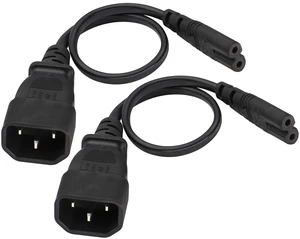 (2 Pack) IEC 320 C14 to C7 AC Adapter Cable, 10A 125V IEC 3Pole Male to 2Pole Female Figure 8 Power Adapter,IEC C7 to C14 AC Converter Polarized Adapter for LED TV etc (0.3m/1ft)(C7 to C14) (2 Pack) IEC 320 C14 to C7 AC Adapter Cable, 10A 125V IEC 3Pole Male to 2Pole Female Figure 8 Power Adapter,IEC C7 to C14 AC Converter Polarized Adapter for LED TV etc (0.3m/1ft)(C7 to C14)
