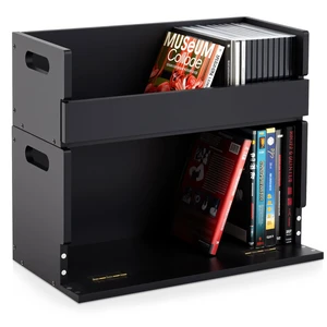2 Set Wooden DVD and CD Storage Box Cassette Tape Display Stand Holder Rack with Carrying Handle, Organizer Shelf for Movie Cases, Each Can Store up to 36 CDs and 26 DVDs (Black) 2 Set Wooden DVD and CD Storage Box Cassette Tape Display Stand Holder Rack with Carrying Handle, Organizer Shelf for Movie Cases, Each Can Store up to 36 CDs and 26 DVDs (Black)