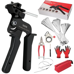 Stainless Steel Cable Tie Gun Set, Heavy Duty Metal Zip Tie Kit 150PCS Self-Locking Ties, Adjustable Fastening & Cutting Tool for Outdoor Fencing, Exhaust Pipes, Black Stainless Steel Cable Tie Gun Set, Heavy Duty Metal Zip Tie Kit 150PCS Self-Locking Ties, Adjustable Fastening & Cutting Tool for Outdoor Fencing, Exhaust Pipes, Black